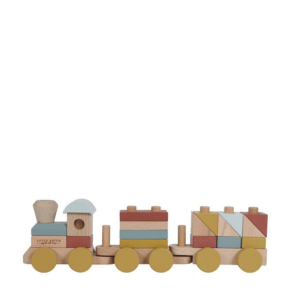 Tiamo Little Dutch Houten blokkentrein Pure & Nature