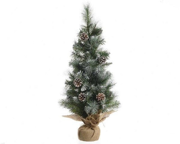 Mini kunstkerstboom 60cm met dennenappels