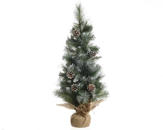 Mini kunstkerstboom 60cm met dennenappels
