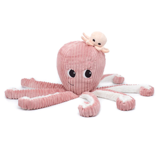 Moeder en Baby Octopus knuffels - 45 cm - Roze