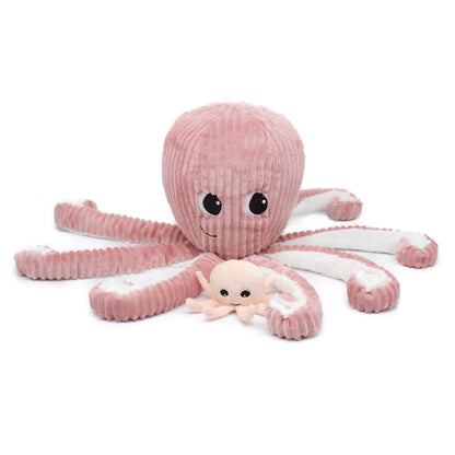 Moeder en Baby Octopus knuffels - 45 cm - Roze