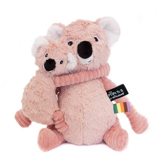 Plush Les Ptipotos - Trankilou the Koala Mum & Baby Pink